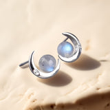 Boucles d'Oreilles "Lunes Mystiques" en Labradorite - - L'Arbre des Chakras