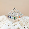 Bague Ajustable "Lotus Cristallin" - - L'Arbre des Chakras