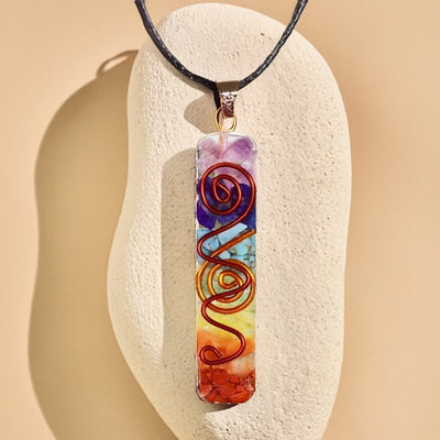 Pendentif Orgonite "Harmonie des 7 Chakras" - - L'Arbre des Chakras