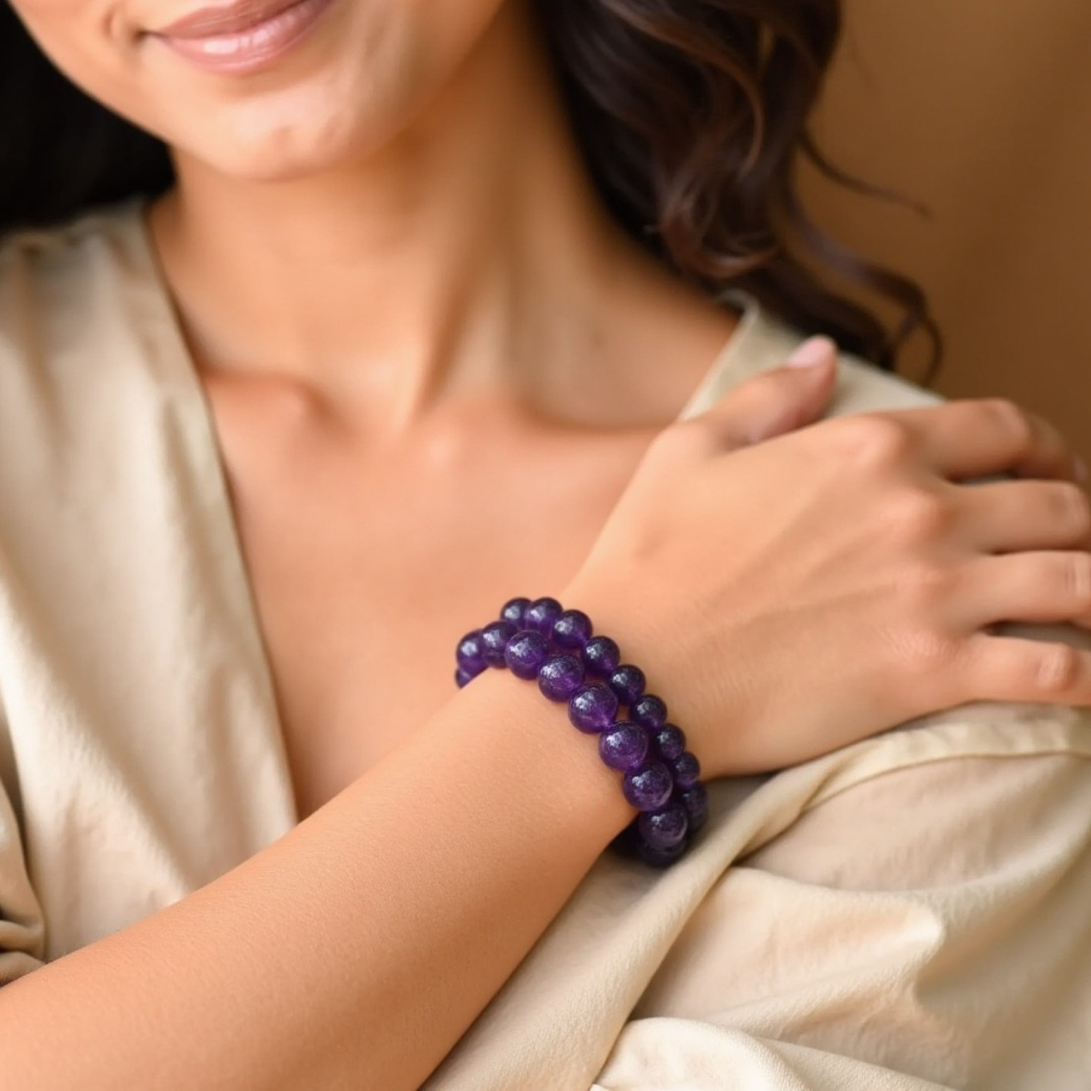 Bracelet "Apaisement" en Améthyste - - L'Arbre des Chakras