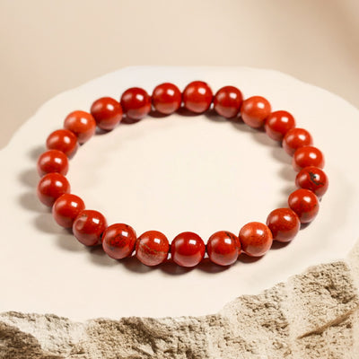 Bracelet "Énergie Vitale" en Jaspe Rouge - - L'Arbre des Chakras