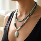 Collier Mala "Lâcher Prise" en Amazonite & Turquoise Africaine - - L'Arbre des Chakras