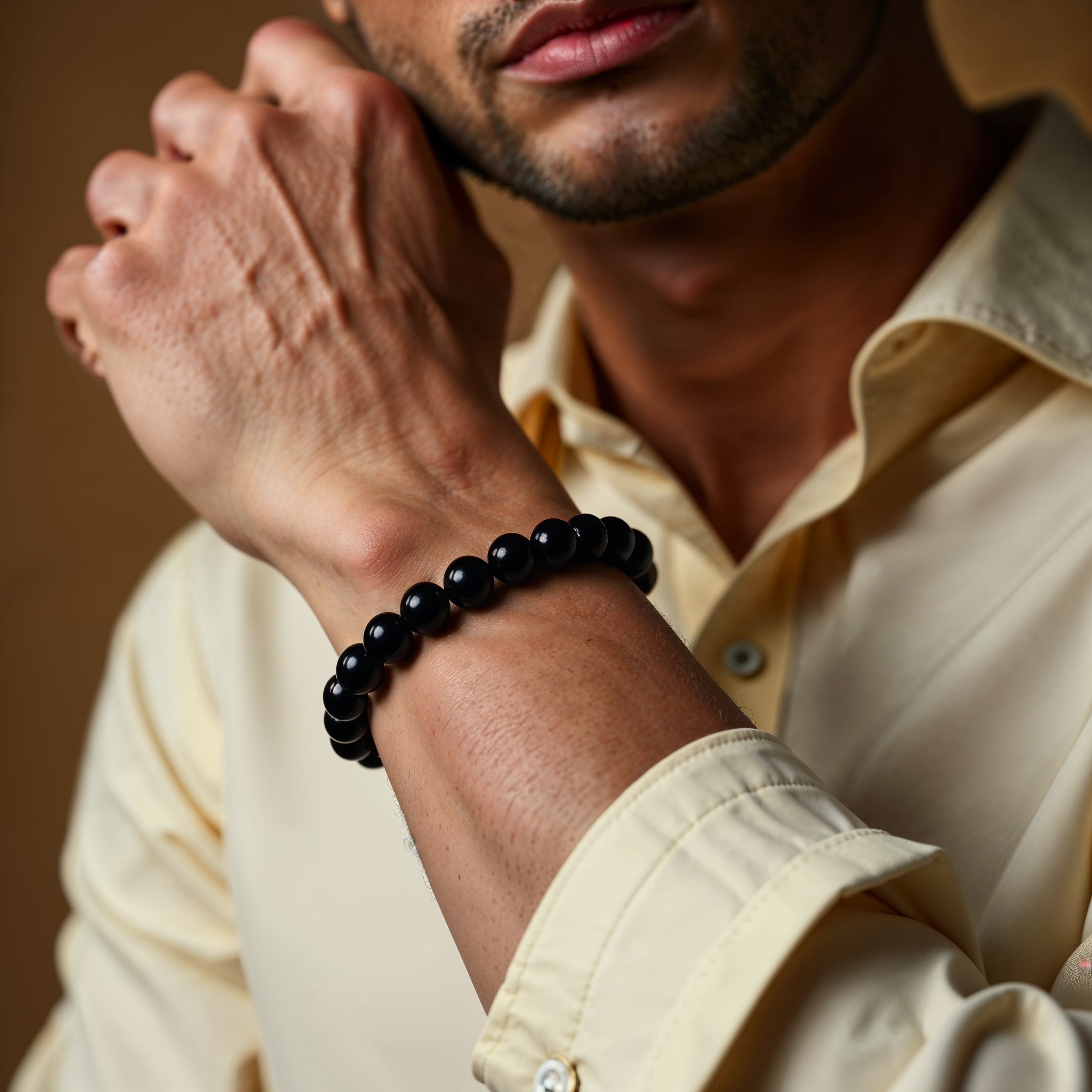Bracelet "Ancrage" en Tourmaline Noire - - L'Arbre des Chakras