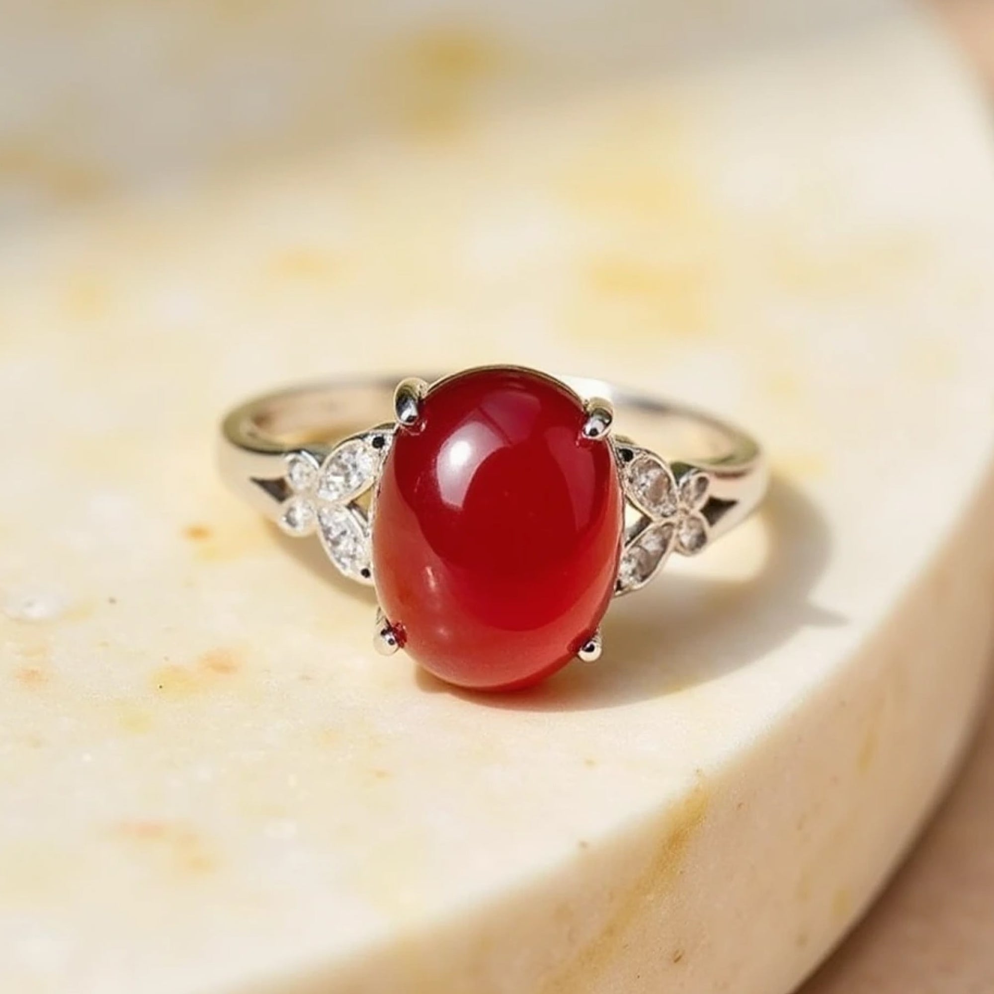 Bague Ajustable "Abondance" en Grenat
