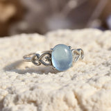 Bague Ajustable "Cristal de Mer" en Aigue-Marine - - L'Arbre des Chakras