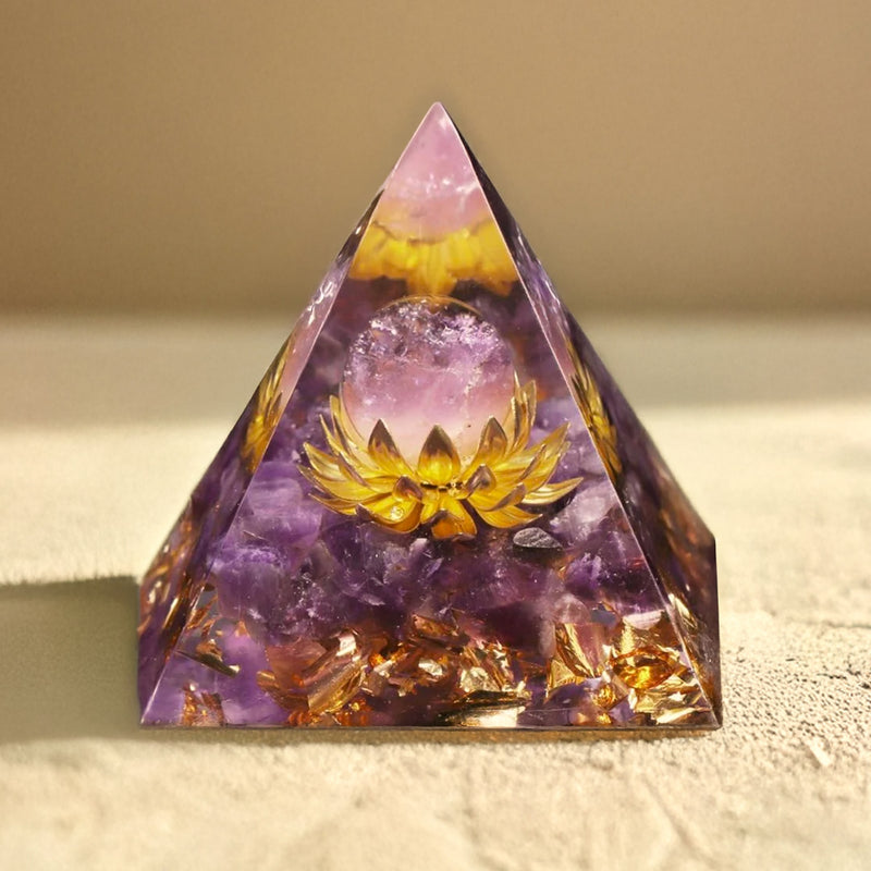 Orgonite "Lotus Divin" en Améthyste - - L'Arbre des Chakras