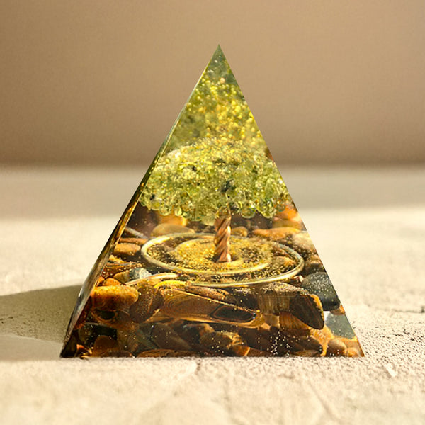 Pyramide œil De Tigre Miniature - 2,5 Cm De Haut - Pierre Naturelle, Chakra Plexus Solaire - Décoration Et énergie Positive - 6
