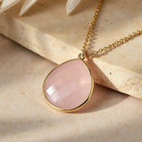 Pendentif "Douceur Infini" en Quartz Rose - Or - L'Arbre des Chakras