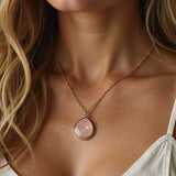 Pendentif "Douceur Infini" en Quartz Rose - - L'Arbre des Chakras