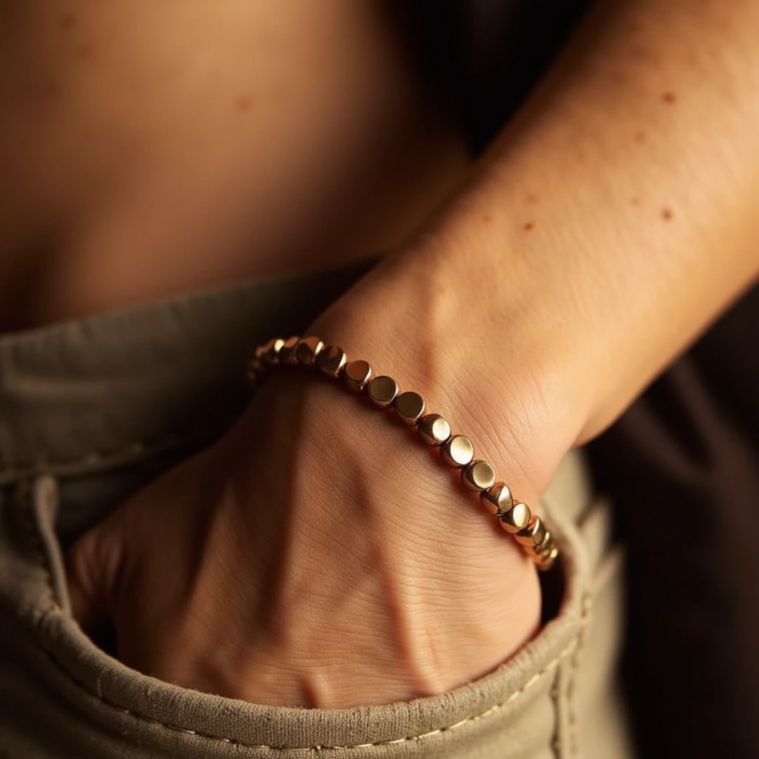 Bracelet Tibétain en Perles de Cuivre