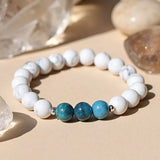 Bracelet "Amincissement" en Apatite & Howlite - - L'Arbre des Chakras