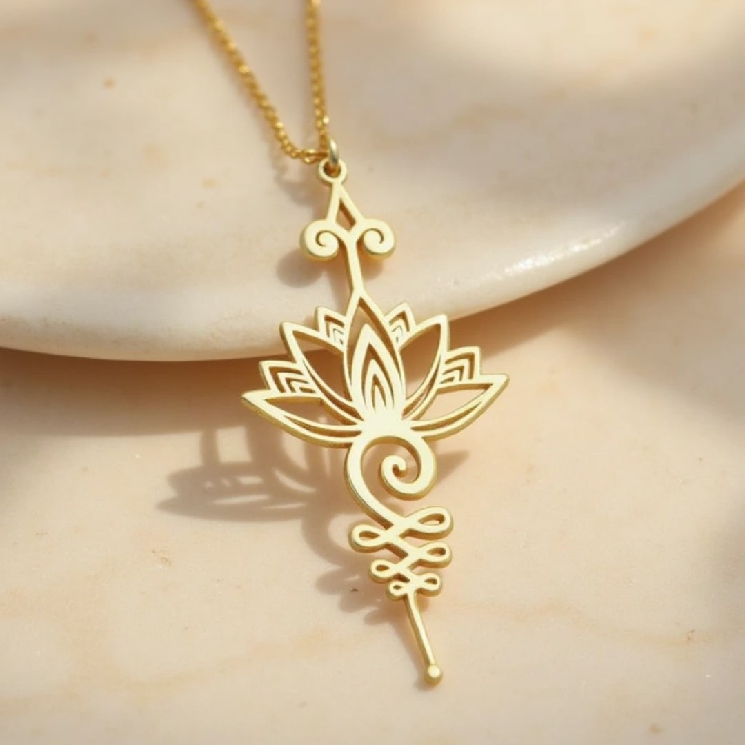 Pendentif "Lotus Unalome" - - L'Arbre des Chakras