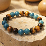 Bracelet "Harmonie Intérieure" en Apatite & Oeil de Tigre - - L'Arbre des Chakras