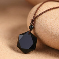 Pendentif "Étoile" en Obsidienne Noire - - L'Arbre des Chakras