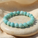Bracelet "Océan Paisible" en Amazonite - 8mm / 17cm - L'Arbre des Chakras