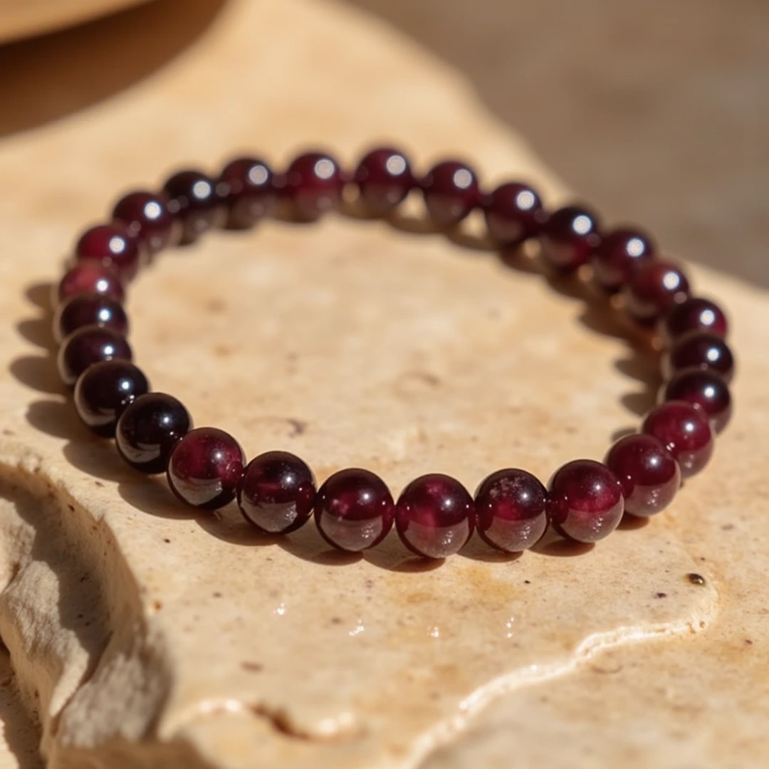 Bracelet "Force de Vie" en Grenat Almandin - 17CM - L'Arbre des Chakras