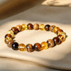 Bracelet "Protection & Prospérité" en Oeil de Tigre, Citrine & Jaspe Paysage -  - L'Arbre des Chakras
