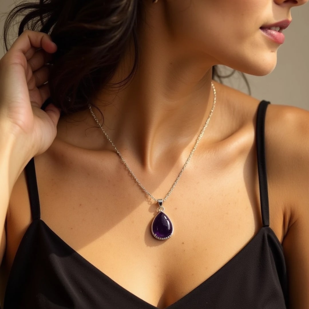 Pendentif "Goutte" en Améthyste