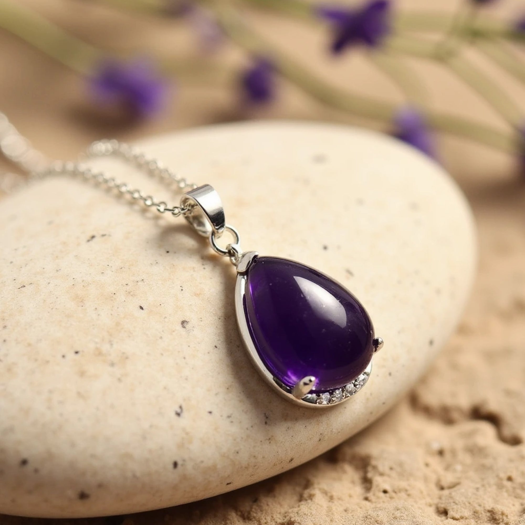 Pendentif "Goutte" en Améthyste