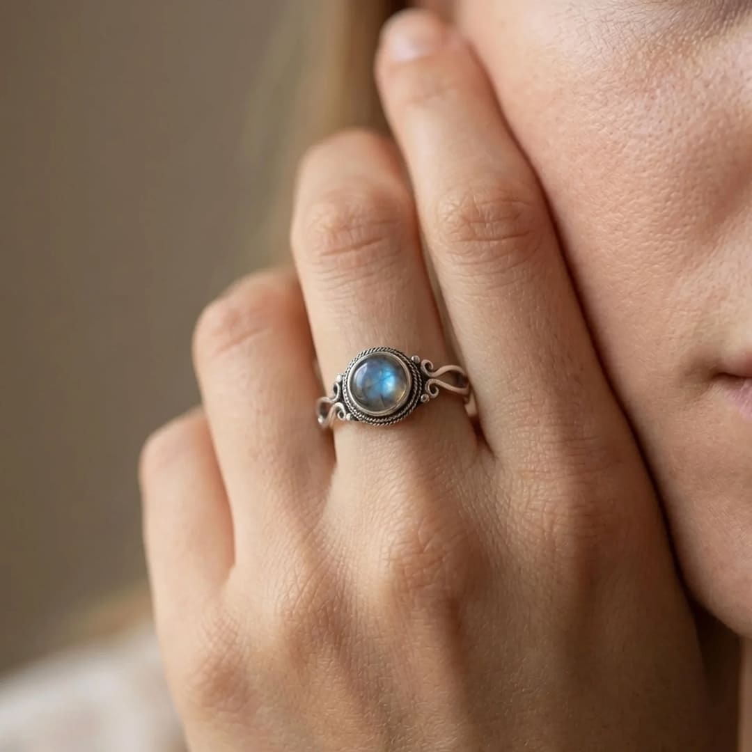 Bague "Isis" en Labradorite & Argent - - L'Arbre des Chakras