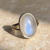 Bague Ajustable "Douceur Astrale" en Pierre de Lune - - L'Arbre des Chakras