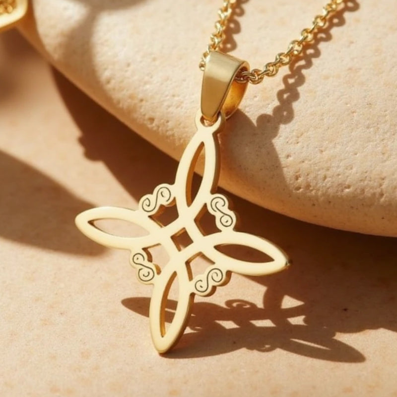 Collier "Bouclier Mystique" - Noeud de Sorcière - - L'Arbre des Chakras