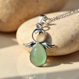 Pendentif Petit Ange et sa Pierre Naturelle - Aventurine - L'Arbre des Chakras