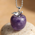 Pendentif "Pomme" en Pierre Naturelle - Améthyste - L'Arbre des Chakras
