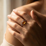 Bague Ajustable "Éclat Solaire" en Ambre - - L'Arbre des Chakras