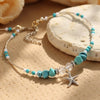 Bracelet de Cheville Étoile de Mer en Turquoise - - L'Arbre des Chakras