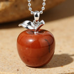 Pendentif "Pomme" en Pierre Naturelle - Jaspe rouge - L'Arbre des Chakras