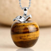 Pendentif "Pomme" en Pierre Naturelle - Œil de tigre - L'Arbre des Chakras