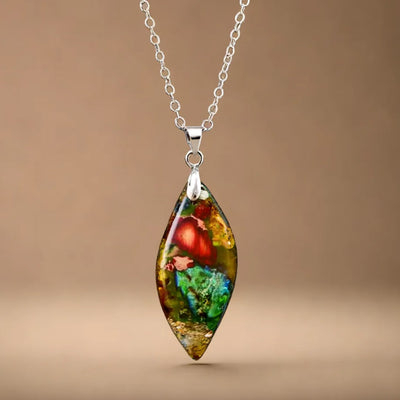 Pendentif Arlequin en Jaspe - Argent - L'Arbre des Chakras