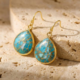 Boucles d'Oreilles en Turquoise - Or - L'Arbre des Chakras