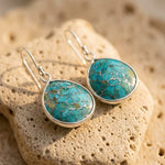 Boucles d'Oreilles en Turquoise - Argent - L'Arbre des Chakras