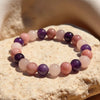 Bracelet "Amour de Soi" en Rhodonite, Quartz Rose & Améthyste -  - L'Arbre des Chakras
