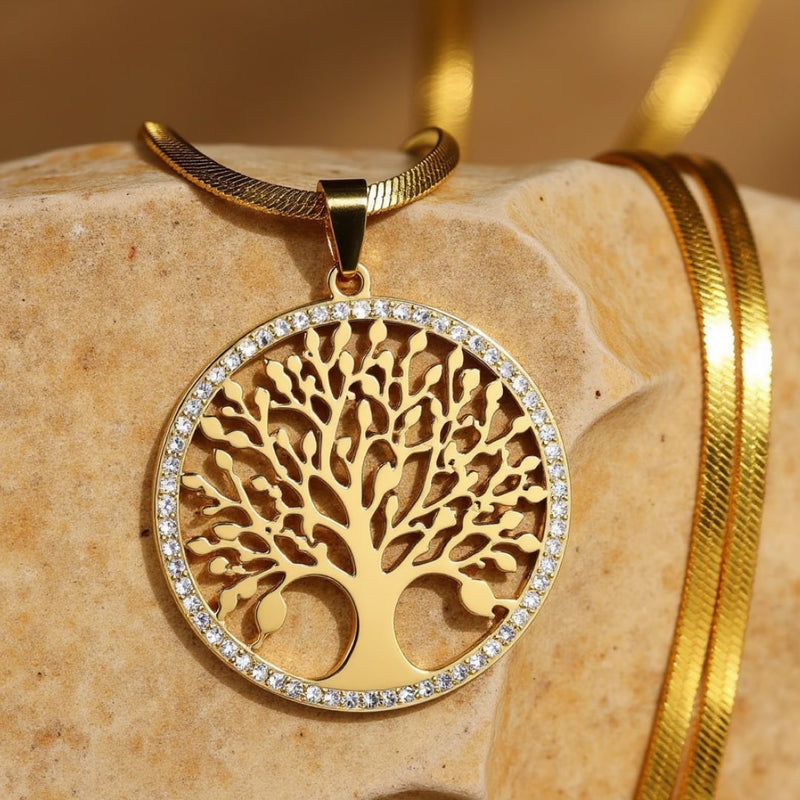 Pendentif Arbre de Vie Scintillant - - L'Arbre des Chakras