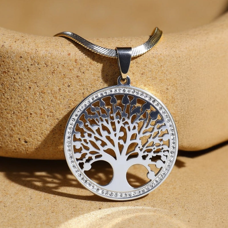 Pendentif Arbre de Vie Scintillant - - L'Arbre des Chakras