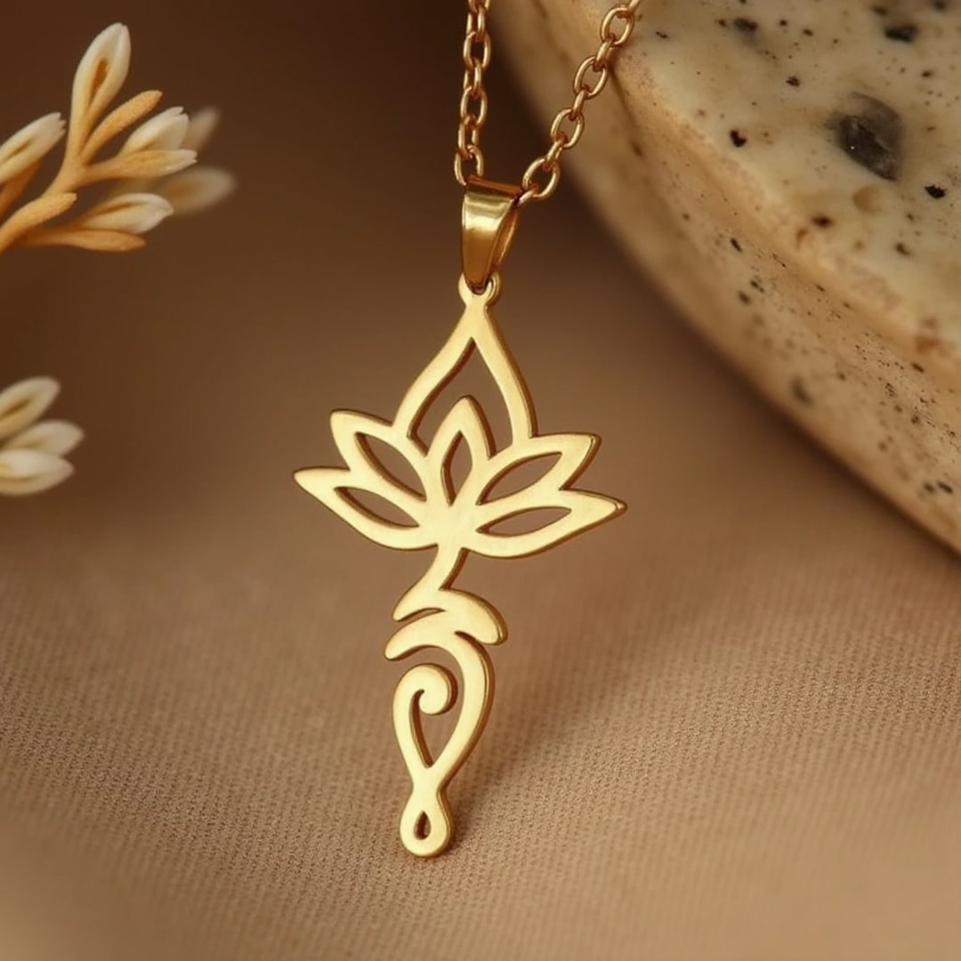 Pendentif Unalome Lotus Sacré