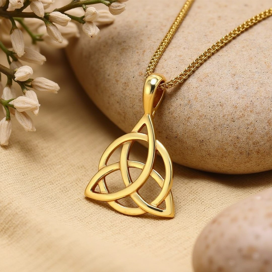 Pendentif "Triquetra" en Acier Inoxydable - Or - L'Arbre des Chakras