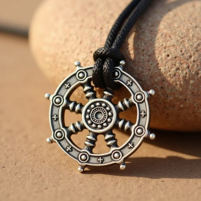 Pendentif "Roue du Dharma" - Argent Antique - L'Arbre des Chakras
