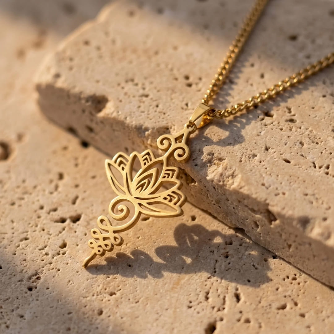 Pendentif "Lotus Unalome" - Or - L'Arbre des Chakras