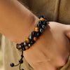 Bracelet Tressé Ajustable "Triple Protections" en Hématite, Oeil de Tigre & Obsidienne -  - L'Arbre des Chakras
