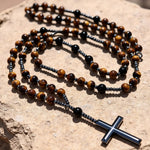 Collier Chapelet "Protection" en Oeil de Tigre - - L'Arbre des Chakras
