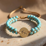 Bracelet Tressé "12 Constellations" en Pierres Naturelles - Sagittaire - Turquoise - L'Arbre des Chakras