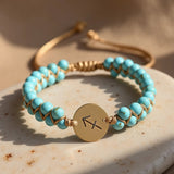 Bracelet Tressé "12 Constellations" en Pierres Naturelles - Sagittaire - Turquoise - L'Arbre des Chakras