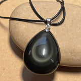 Pendentif en Obsidienne Oeil Céleste - - L'Arbre des Chakras
