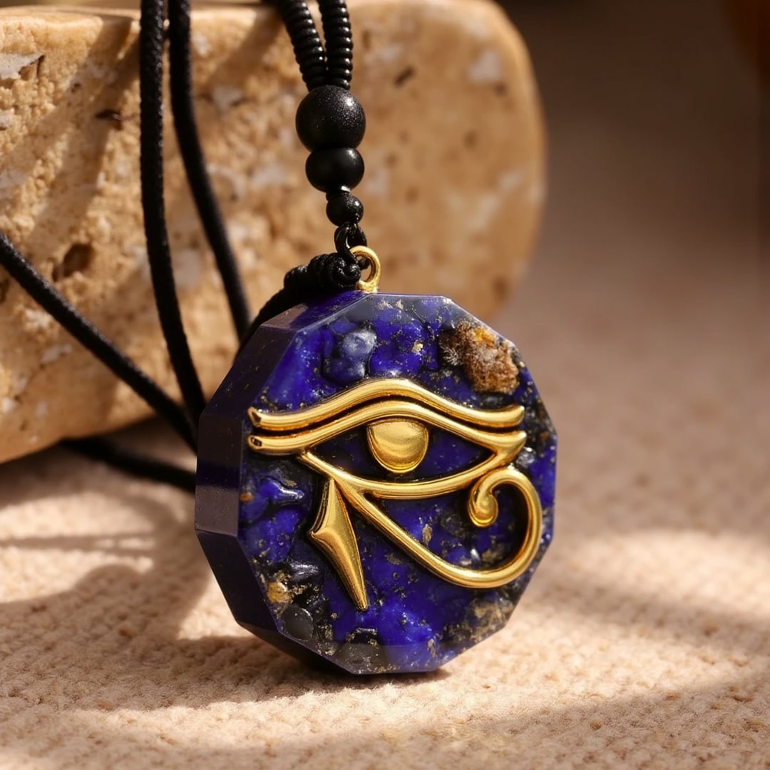 Pendentif Orgonite Oeil d'Horus en Pierres Naturelles