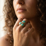 Bague "Triple Vague d’Apaisement" en Amazonite - - L'Arbre des Chakras