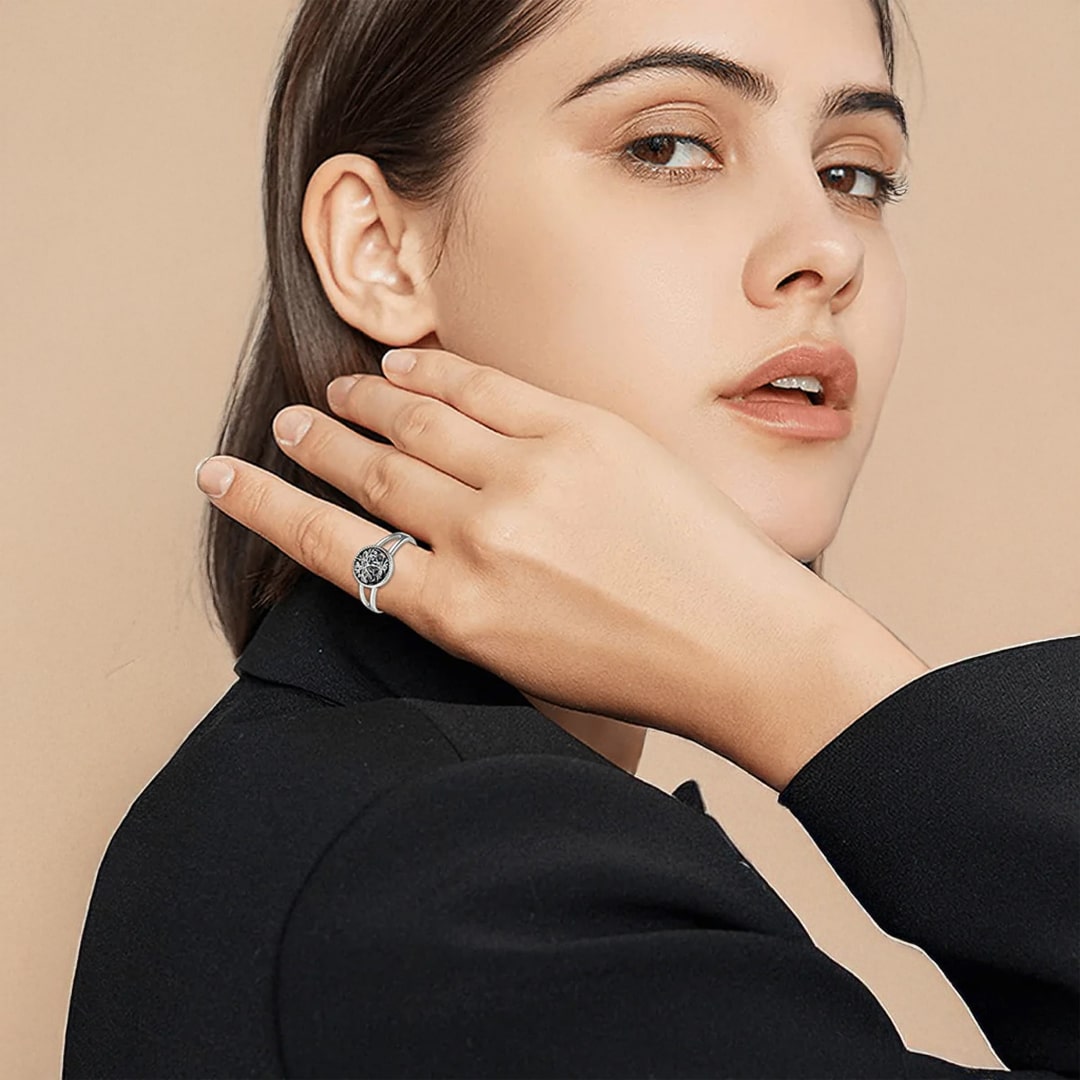 Bague Ajustable "Arbre de Vie" en Nacre